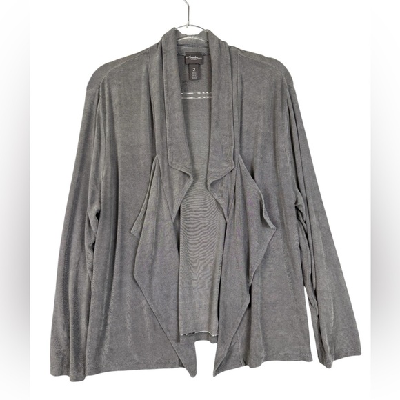 Chicos travelers waterfall cardigan slinky material size M preowned - Picture 1 of 6